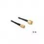 Koaksiālais kabelis DeLOCK 88647 RG-174 3 m SMA SMB Melns
