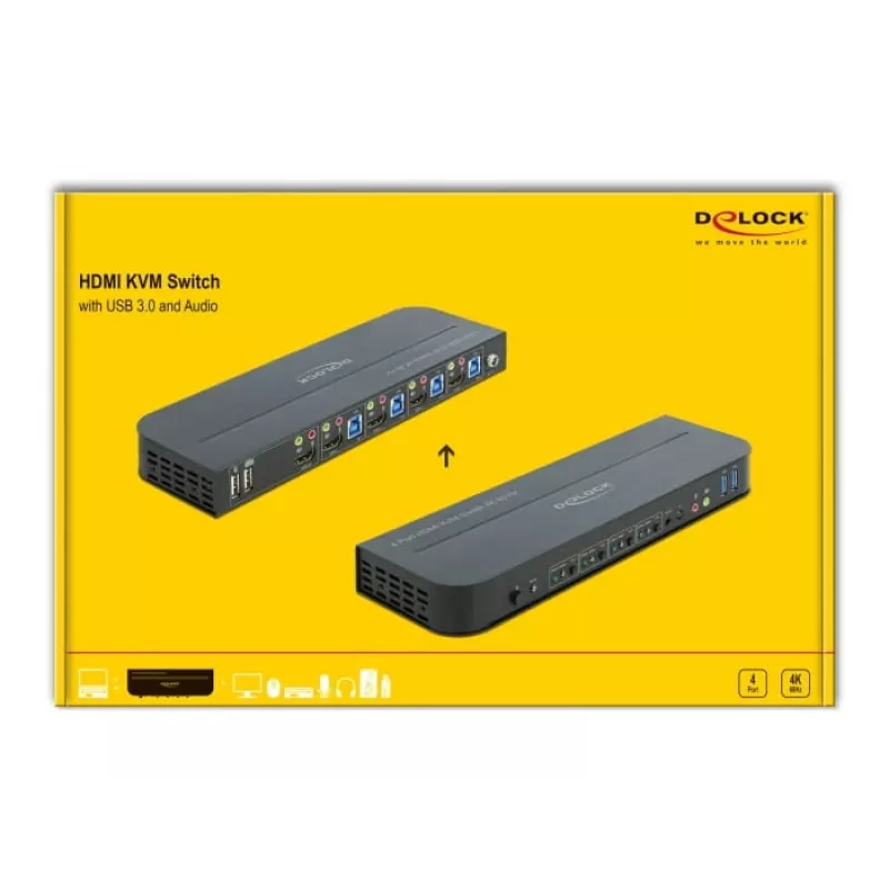 KVM slēdzis DeLOCK 11483 Melns