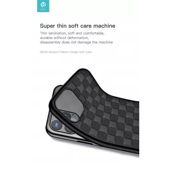 Mīksts aizsargapvalks Devia Woven2 iPhone 11 Pro Max, austas tekstūras, melns