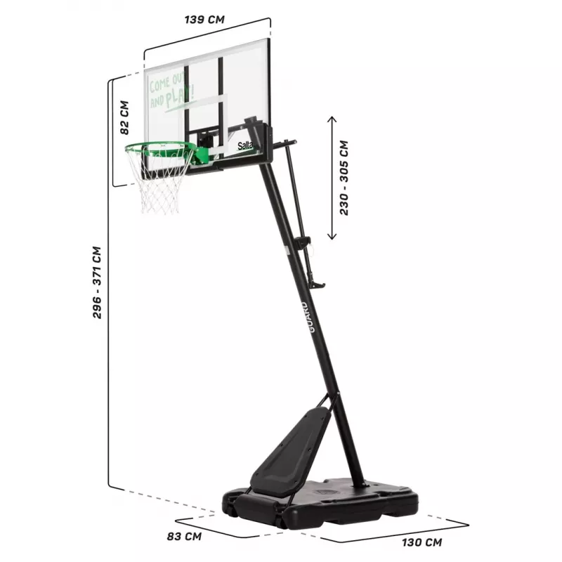 Statīvs basketbola grozam Salta Guard 138 x (296–371) x 240 cm, modelis 5134