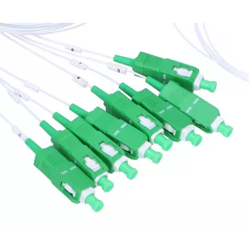 Kabeļu sadalītājs Extralink Splitter 1:8 PLC SC/APC 900um 1,5m Zaļš Balts