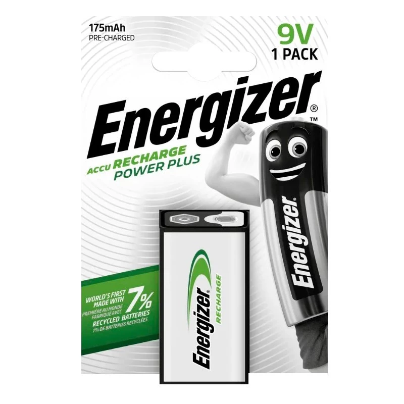 Energizer Ni-MH uzlādējama 9V PP3 baterija 175 mAh viens iepakojumā