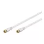 Wentronic Goobay SAT pieslēguma kabelis, 100% ekranēts, zelta pārklājums, balts, 10 m - F-spraudnis F-spraudnis (67289)