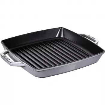 Grila panna Staub 40511-684-0 kvadrātveida 28 cm, piemērota indukcijai, grafīta pelēka