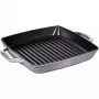 Grila panna Staub 40511-684-0 kvadrātveida 28 cm, piemērota indukcijai, grafīta pelēka