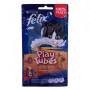Mitrā kaķu kārumu paciņa Felix Play Tubes Chicken & Liver 50 g — gaļīga uzkoda pieaugušiem kaķiem, 35% olbaltumvielu, 19,5% tauku