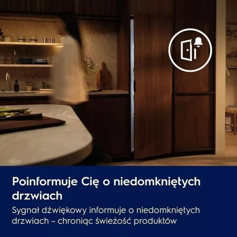 Iebūvējamais ledusskapis-sal dētājs Electrolux ENS3SE18S — nerūsējošais tērauds, augšējā saldētava, maināmas durvis, energoefektivitātes klase E