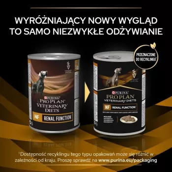 Mitrā suņu barība PURINA Pro Plan Veterinary Diets NF Renal Function terapeitiskā, cūkgaļa, 400 g bundža