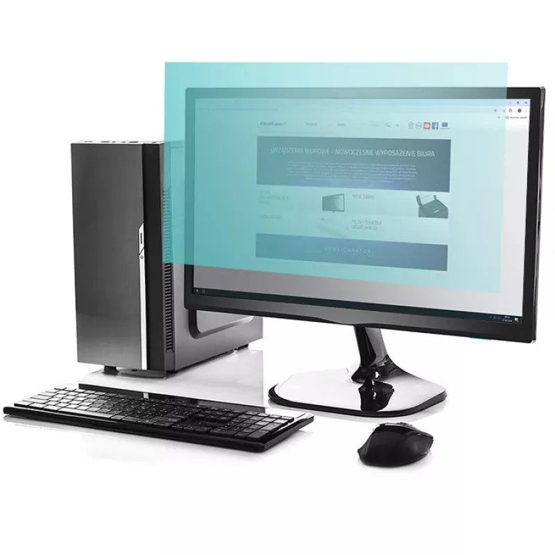 Qoltec 51049 Zilās gaismas filtrs 27 | 16:9 | Acu aizsardzība | Pretatspīdums