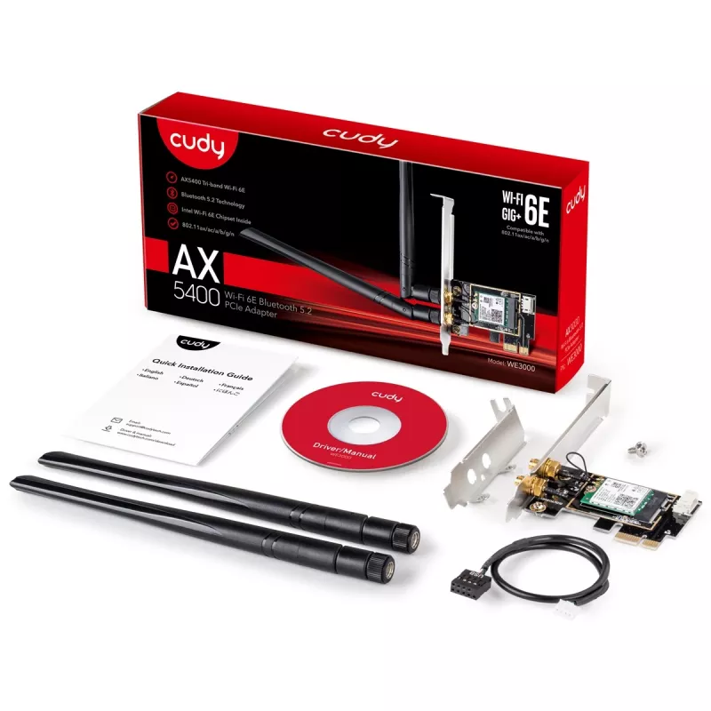 Cudy WE3000 tīkla karte Iekšējs WLAN / Bluetooth 2400 Mbit/s