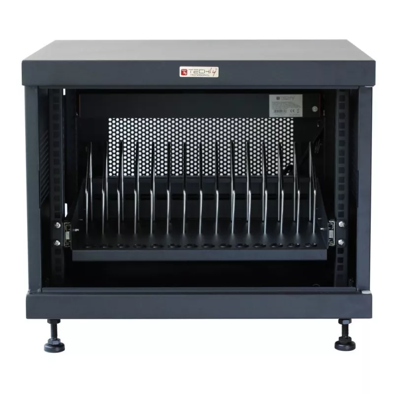 Statīva plaukts TECHLY 367652 kabeļu organizators ar 3M līmējošu stiprinājumu, tērauds, 550×550×410 mm, melns