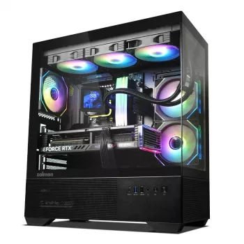 PC korpuss CHRONIX V2 Mid Tower ARGB ventilators x3 melns