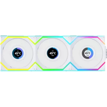 Lian Li UNI FAN SL Wireless LCD ARGB 120mm Balts 3 iepakojums