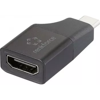 Renkforce RF-6418168 USB-C® / HDMI adapteris [1x USB-C® spraudnis - 1x HDMI ligzda] Melns (RF-6418168)