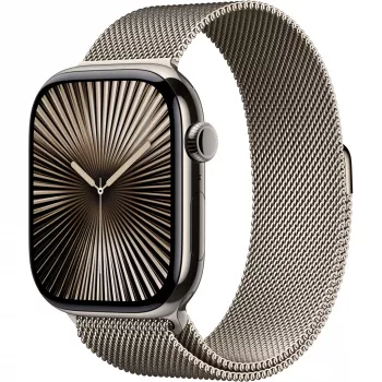 Apple Watch 10 46mm GPS+4G Titāna Milanaise M/L dabīgs/dabīgs