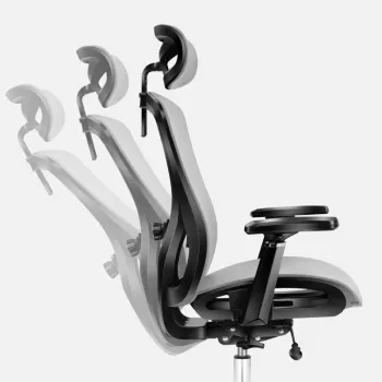 Grožāmais biroja krēsls mark adler Expert 5.3 pelēka Mesh — ergonomisks, regulējams augstums, jostasvietas atbalsts, galvas balsts, roku balsti