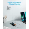 Anker Innovations 322 USB-C uz USB-C kabelis, neilons, 0,9 m, 60 W, balts - kabelis - digitālie/dati (A81F5G21)