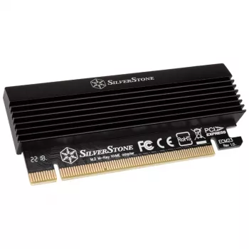 M.2 PCIe x4 adapteris ar dzesētāju SILVERSTONE SST-ECM23 — M.2 NVMe uz PCIe x4 (ar aktīvo dzesēšanu)