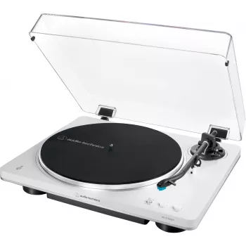 Jostas piedziņas audio atskaņotājs Audio-Technica AT-LP70XBT sudraba balts pilnībā automātisks