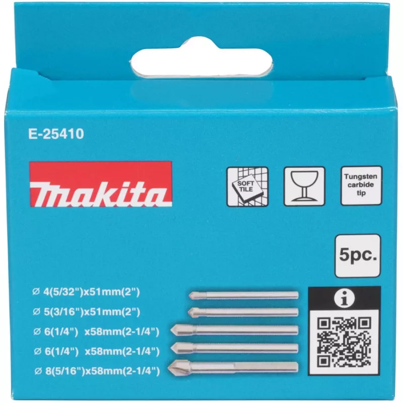 Urbju komplekts Makita E-25410 stiklam un flīzēm, 5 gab.