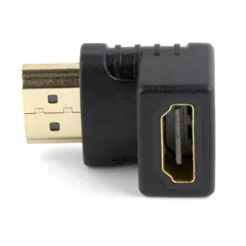 HDMI savienotāju adapteris GEMBIRD A-HDMI90-FML, HDMI uz HDMI, taisnleņķa 90° adapteris, melns