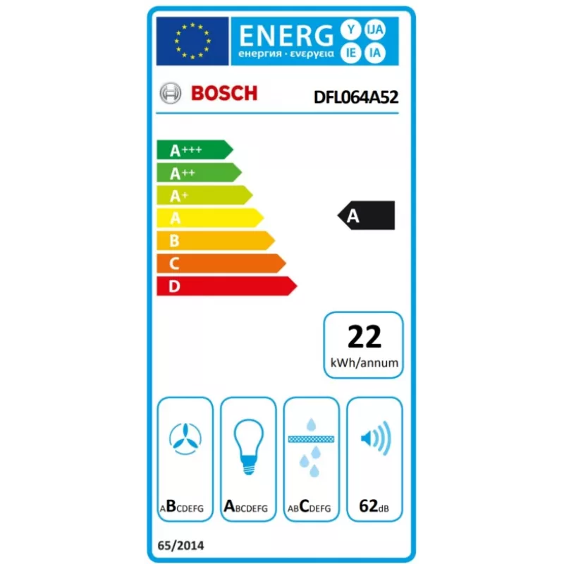 Bosch Serie 4 DFL064A52 tvaika nosūcējs Daļēji iebūvēts (izvelkams) Nerūsējošais tērauds 271 m³/h