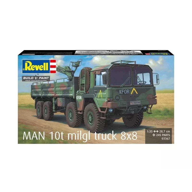 Plastmasas modelēšanas komplekts REVELL Man 10T Milgl 8x8 Truck 1/35 mērogā