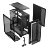 PC korpuss MODECOM VOLCANO EXPANSE T Midi Tower, rūdīts stikls, USB-C, atbalsta micro ATX, GPU līdz 430 mm, CPU dzesētājs līdz 180 mm, 3x3,5 collu nodalījumi, 2x2,5 collu, melns