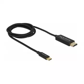 Video kabeļa adapteris DeLOCK 84904 USB Type-C uz HDMI 1m Melns