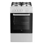 Beko FSG52020FW plīts Brīvi stāvoša plīts Gāzes Melna, Balta