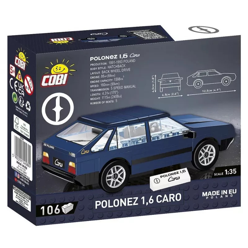Cobi Polonez 1,6 Caro modelu komplekts — mērogs/modelis nav norādīts, plastmasas konstrukciju komplekts, MPN 24589