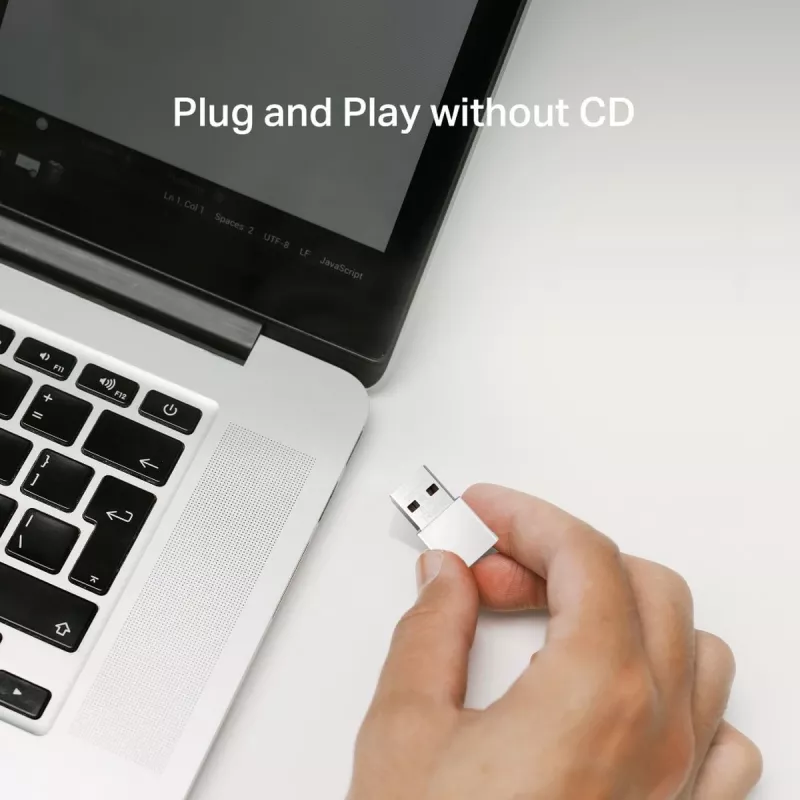 Tīkla USB adapteris MERCUSYS MA30N — Divu joslu Wi‑Fi (2,4/5 GHz), 400/867 Mb/s, USB 2.0, iebūvēta antena, balts