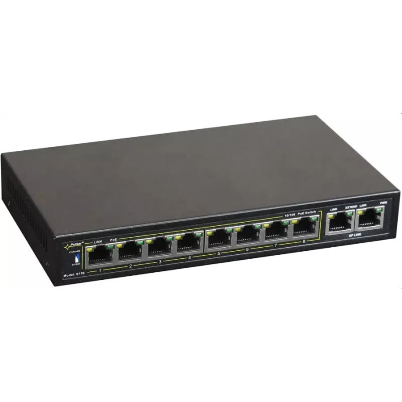 Tīkla slēdzis PULSAR S108 Fast Ethernet Power over Ethernet