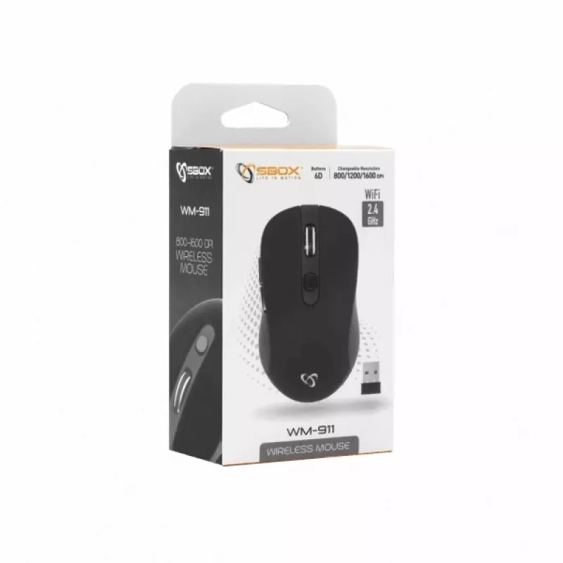 Sbox WM-911B bezvadu pele melna
