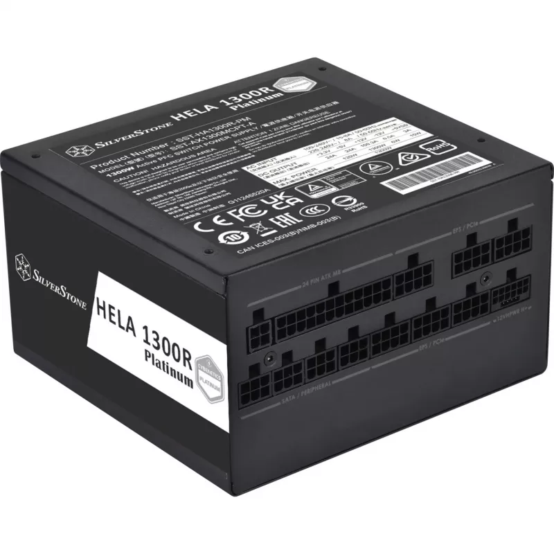 SST-HA1300R-PM 1300W, datora barošanas bloks melns, 9x PCIe, kabeļu pārvaldība, 1300 W