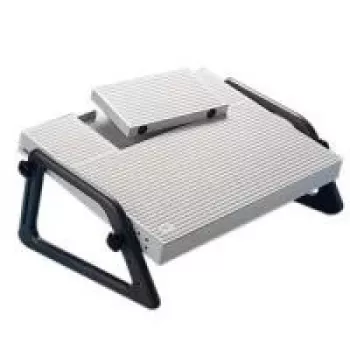 WEDO Footrest Relax, bezpakāpju augstuma regulēšana, gaiši pelēks RAL 7035, izgatavots no triecienizturīga materiāla polistirola, izgriezums priekš (275 1)