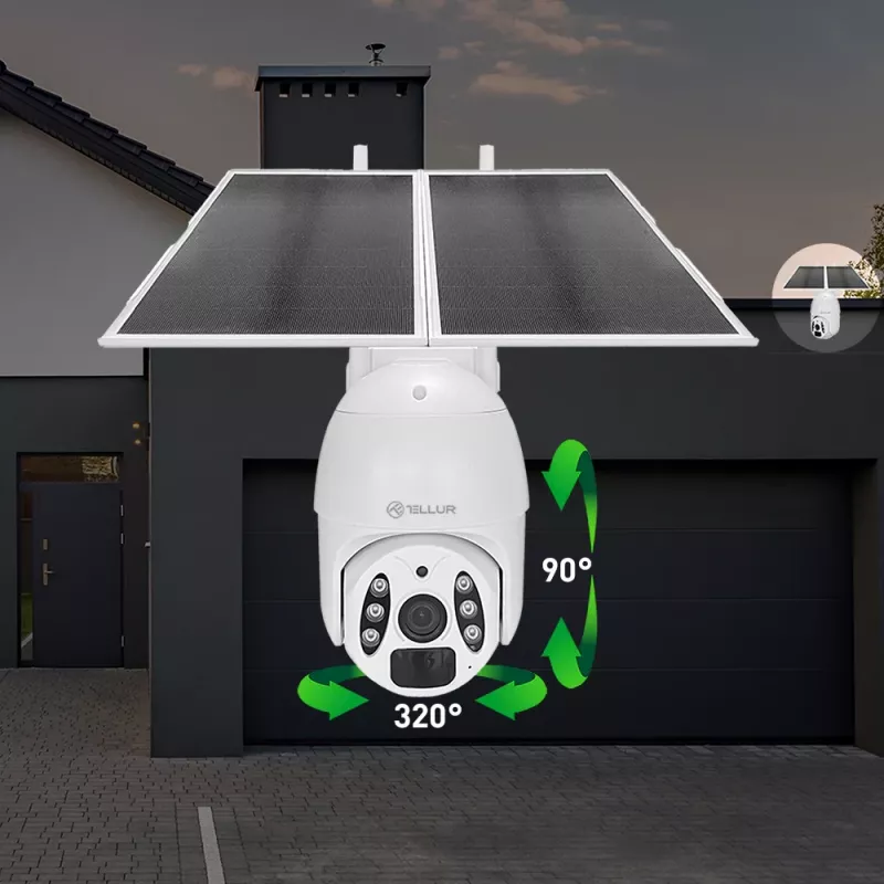Novērošanas kamera Tellur Smart WiFi Solar Camera P&T 3MP 2K UltraHD
