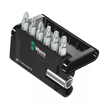 Wera uzgaļu komplekts 7-daļīgs Bit-Check 7 Universal 4 05135810001 Phillips, Pozidriv, iekšējais Torx (05135810001)