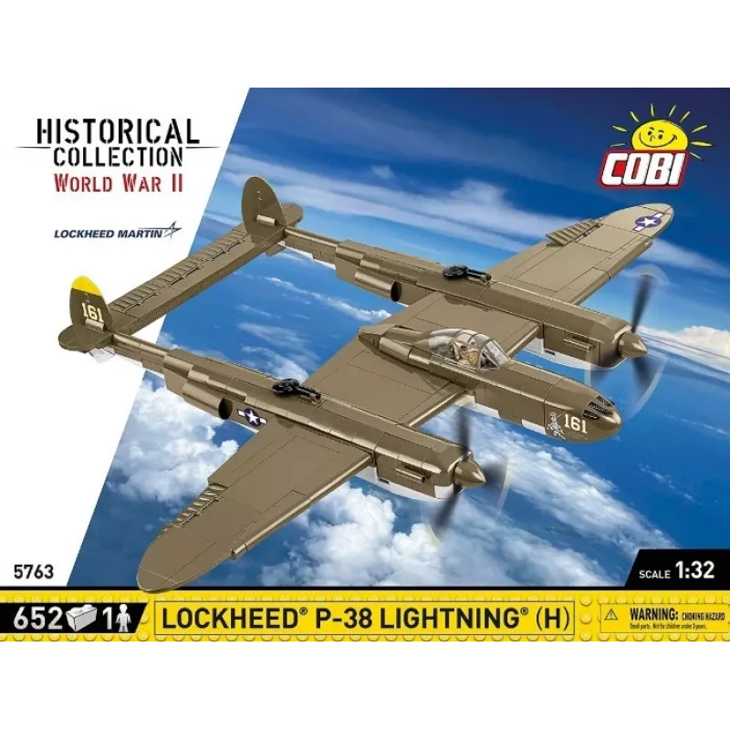 Cobi Building Blocks Lockheed P-38H Lightning komplekts 5763 — mēroga modelis, kolekcionējams lidmašīnas modelis