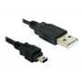 USB kabelis DeLOCK 82252 USB 2.0 1,5 m USB A Mini-USB B melns