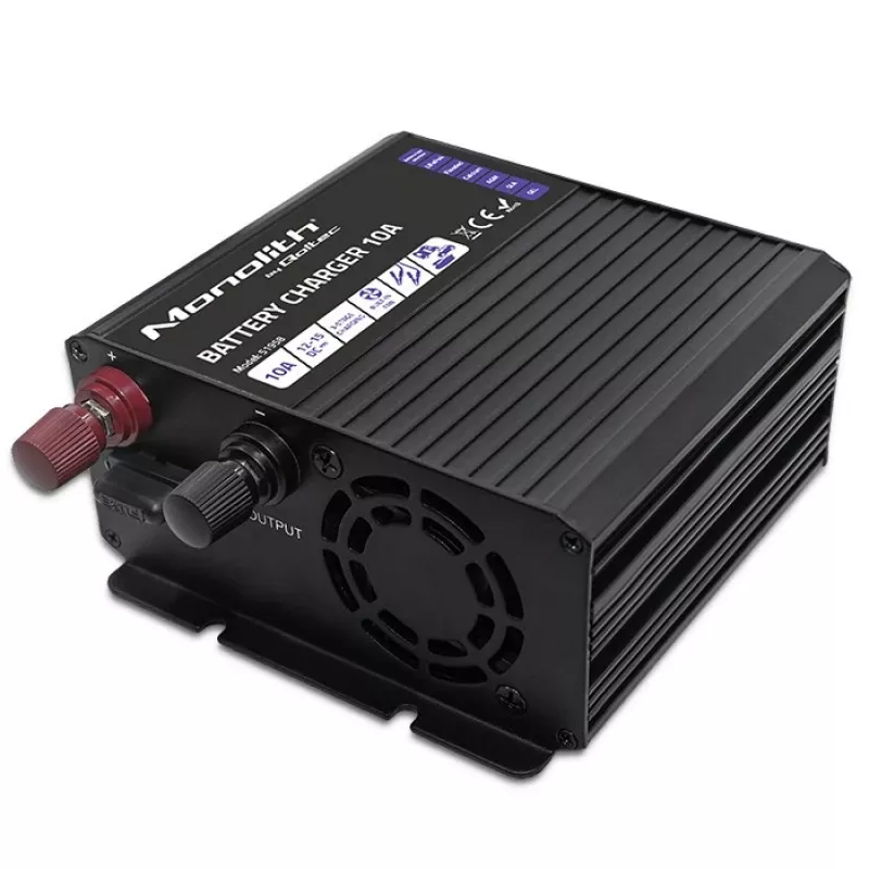 Qoltec Smart Monolith akumulatora lādētājs LiFePO4 AGM GEL SLA akumulatoriem | 10A | 12V