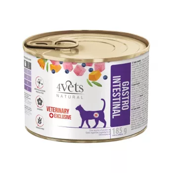 4VETS Natural Gastrointestinālā kaķu mitrā barība - 185 g