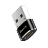 Baseus USB vīriešu savienotājs uz Type-C sieviešu adaptera pārveidotājs melns