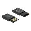 DeLOCK USB 2.0 karšu lasītājs melns Micro SD MicroSDHC MicroSDXC 480 Mbit/s