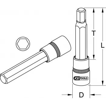 Ligzdas komplekts KS Tools 911.1330 1/2 collas Metriskais 2.2 cm diametrs