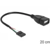Delock kabelis USB spraudņa ligzda > USB 2.0 Type-A ligzda 20 cm (83291)