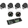 LED stāvgaismas komplekts EUROLITE SLS-7 HCL 4x + LED FE-700 2x ar DMX Color Chief kontrolieri