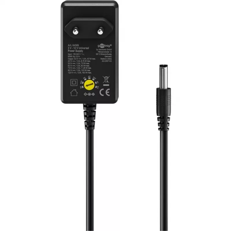 Goobay 74436 Strāvas adapteris melns