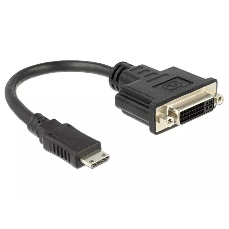 Video kabeļa adapteris DeLOCK 65564 0,2 m HDMI Type C uz DVI-D melns
