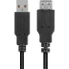 USB 2.0 pagarinājuma kabelis, USB-A spraudnis > USB-A ligzda (melns, 3,0 metri, dubultā ekranēts)